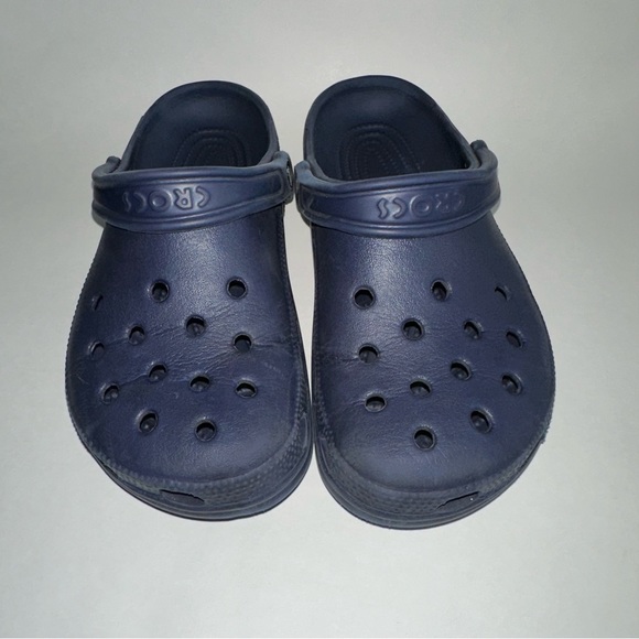 CROCS navy blue Clogs Waterproof Slip On water Shoes flip back strap W7 M5 - Picture 4 of 13
